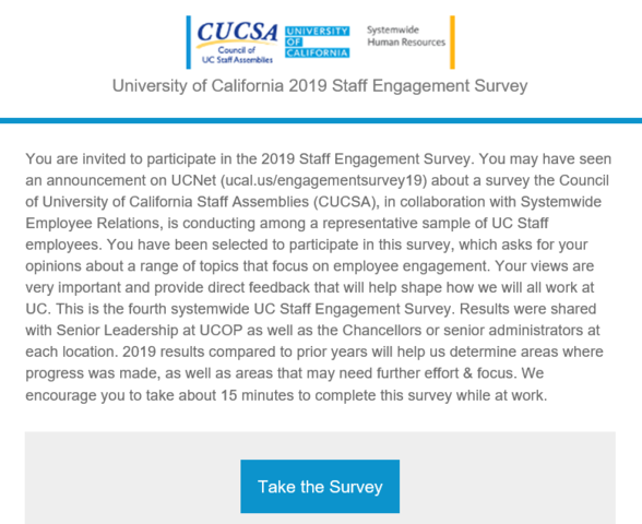 Screenshot of survey invitation.