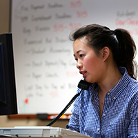 "young woman talking on the phone"