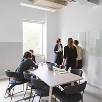 "group of colleagues working on a problem"