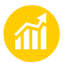 arrow moving along a graph and pointing upward