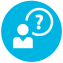 vector icon of a person with a question mark coming from their head