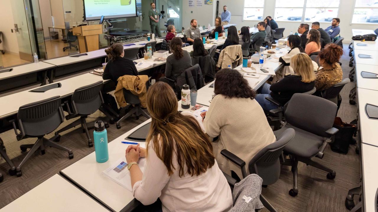Students in classroom in CHT building.  