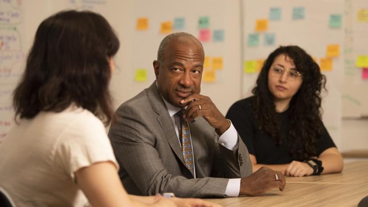 Chancellor May with UC Davis staff