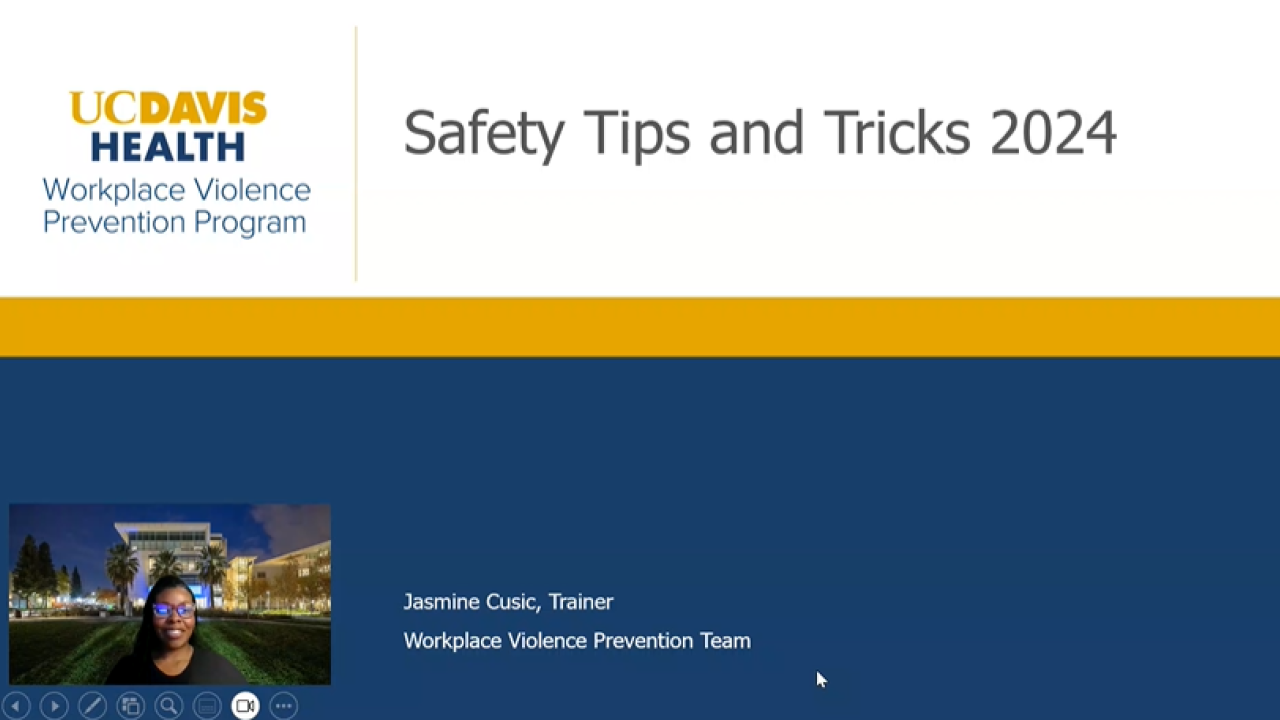 Screenshot of video for safety tips and tricks.