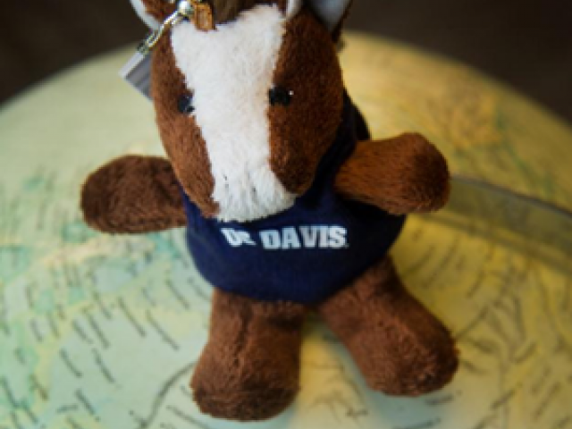 image of plush gunrock toy sitting on a globe