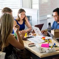 People in a meeting.