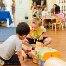 two young boys playing together at the uc davis hutchison child development center 10th anniversary celebrations