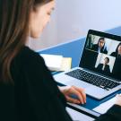 woman on her laptop on a zoom call