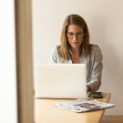 woman working on a laptop