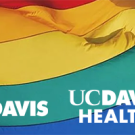 pride flag with UC Davis and UC Davis Health wordmarks