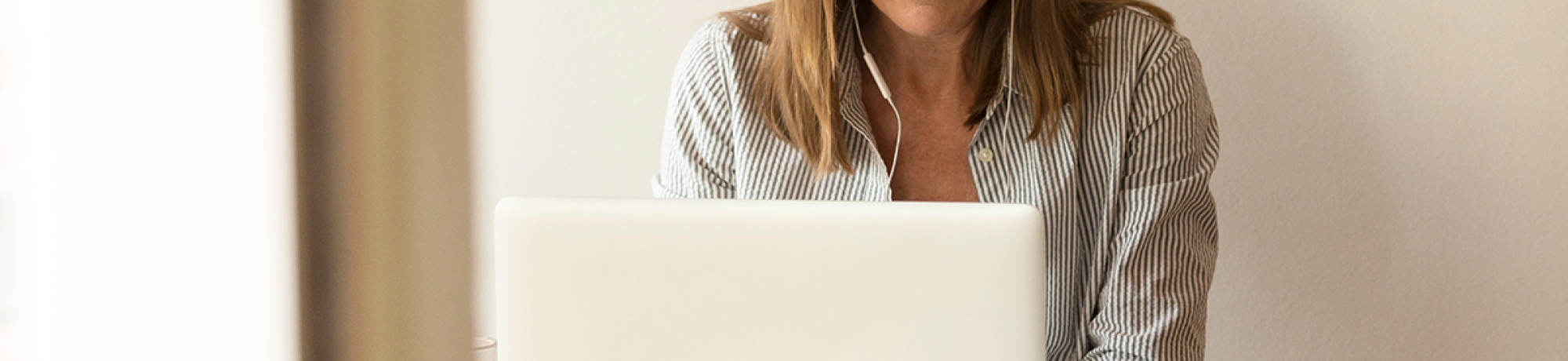 woman working on a laptop